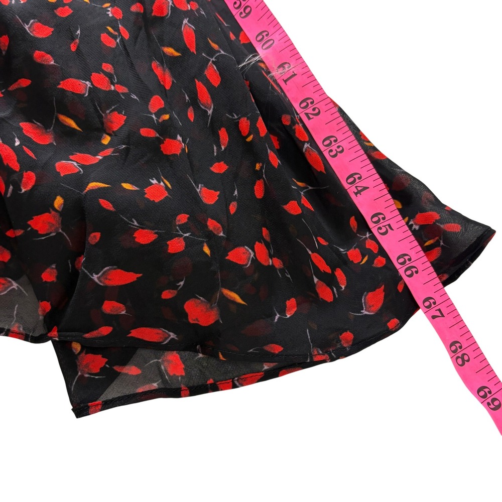Rat & Boa Magnolia Maxi Dress Black Red Floral Puff Sleeve V-Neck Size S - Picture 6 of 11